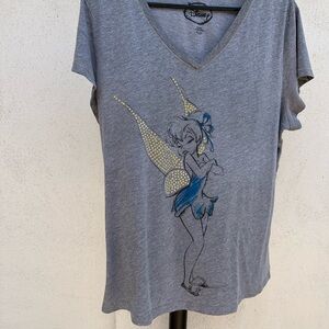 Disney Gray Tinker Bell Graphic Tee